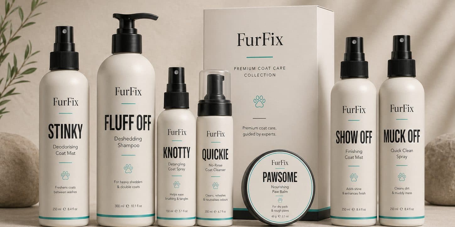 The full FurFix product range photographed together