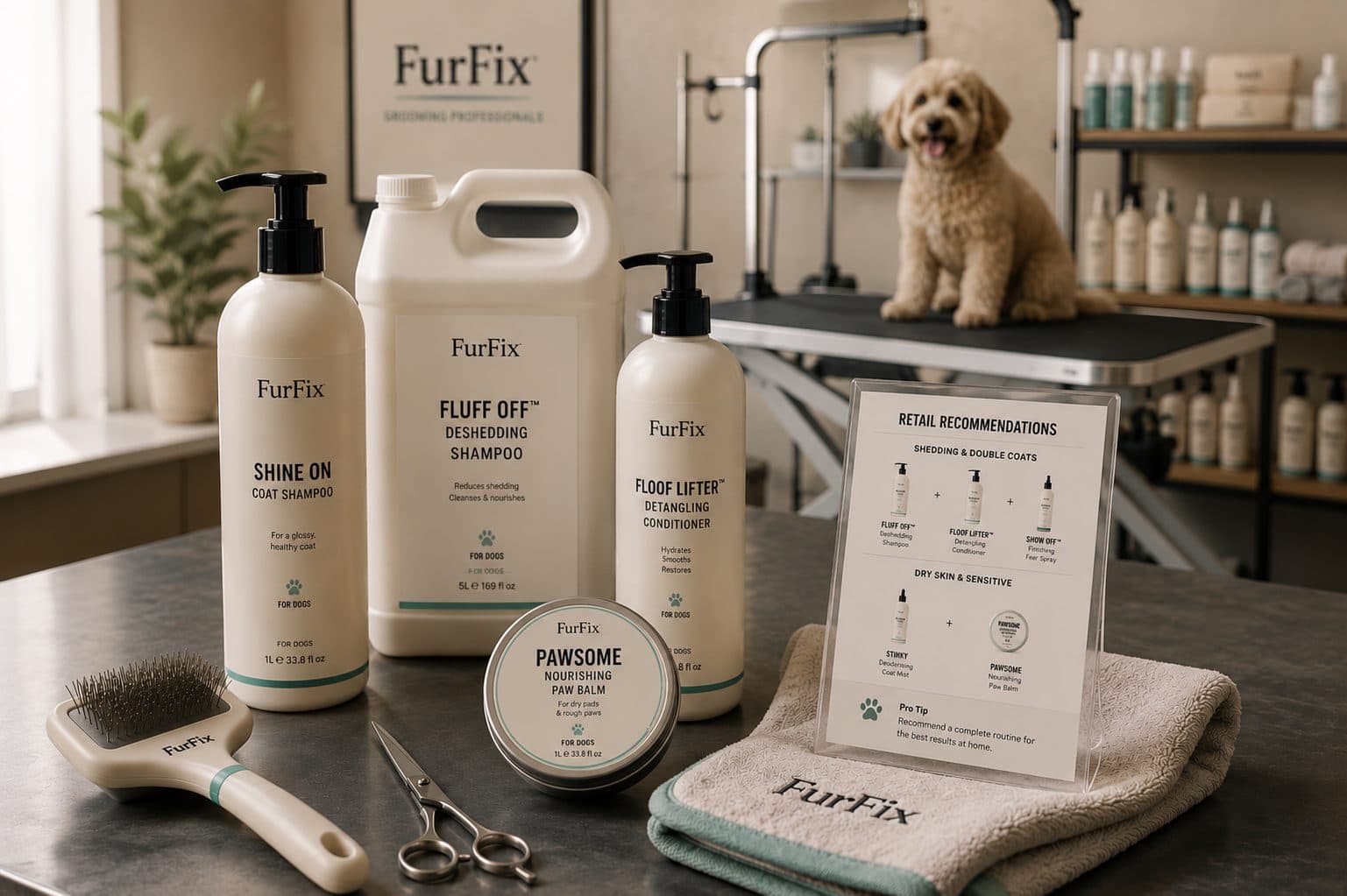 Salon-size FurFix products for professional groomers