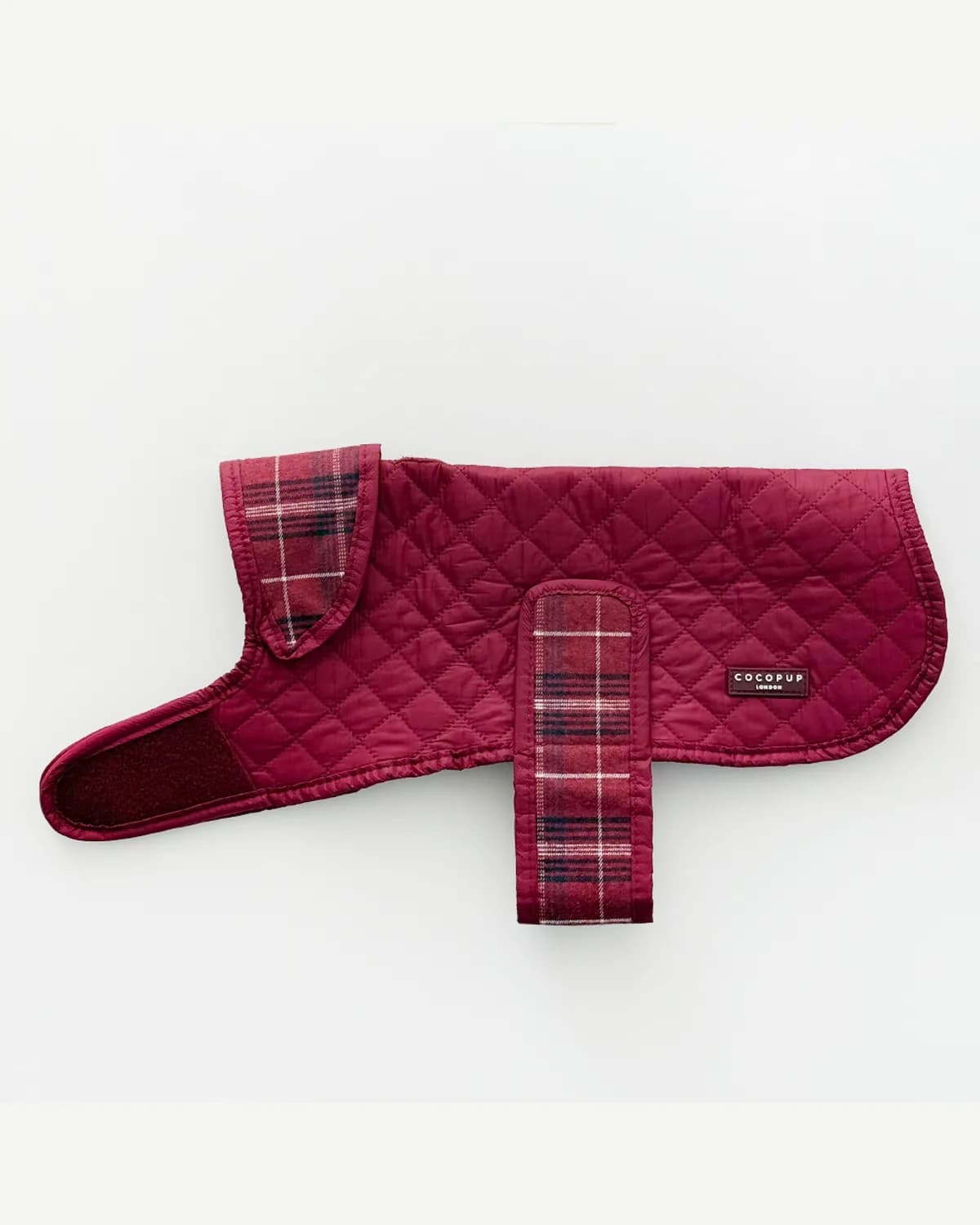 COCOPUP Quilted Dog Coat - Mulberry Plaid