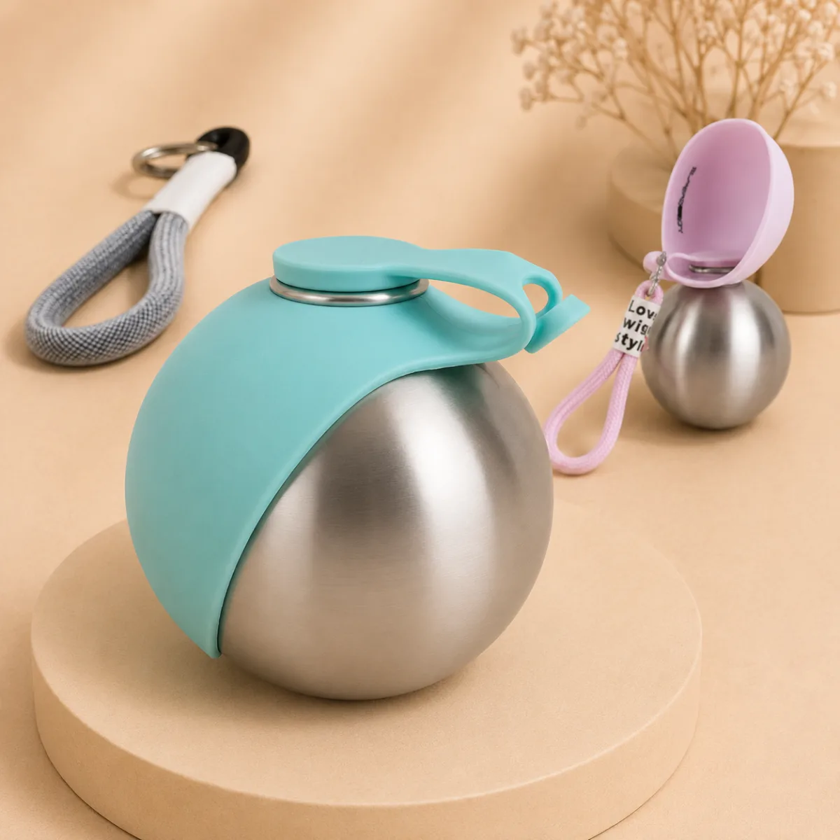 GUZZLE GLOBE. 2 in 1 Portable Dog Water Bottle